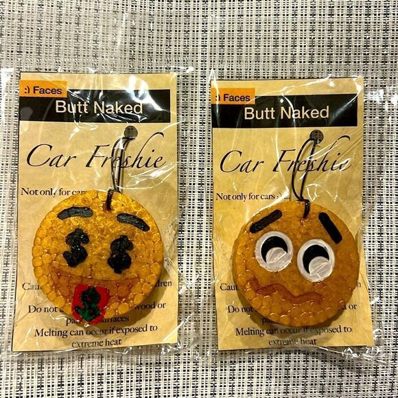 Emoji Car Freshies Pack of 2 in Butt Naked Scent - Picture 1 of 3